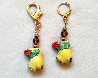 Yellow Toucan - Set of 2 Beaded Stitch Markers