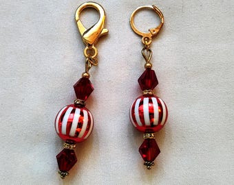 Christmas Baubles - Set of 2 Beaded Stitch Markers