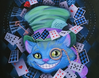 チェシャ猫の絵画、不思議の国のアリス オリジナルアート