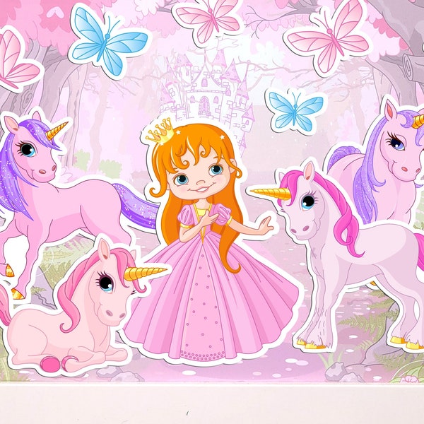 Carte magnétique interactive Princes Fairytale Magnet | | murale de chambre à coucher pour filles | d’aimant Princesse | de conseil d’administration Princesses Magnet Aimant licorne