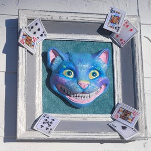 Smiling Cheshire Cat in a Wonderland Frame | Cheshire Cat Head |Smiling Cat | Décor | Cat Lover Gift | Cute Cat Head