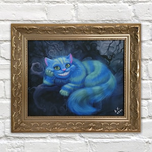 Cheshire Cat by Ania Velichkovsky, LIMITED EDITION signed painting print on framed canvas
