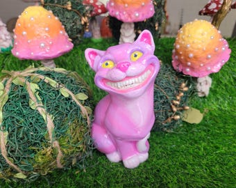Handgemaakt beeldje lachende Cheshire Cat | Alice in Wonderland-decoratie