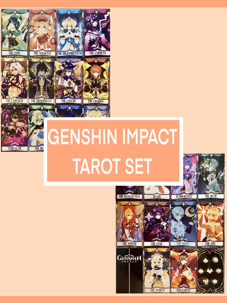 Gaming Tarot Cards Genshin Impact Etsy Finland