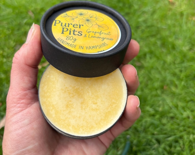 Purer Pits – Natural Deodorant | Grapefruit & Lemongrass | 80g biodegradable jar