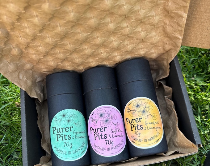 Ultimate 3-Pack Natural Deodorant Bundle | Purer Pits | 70g Biodegradable Tubes
