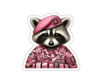 Pegatina de mapache militar