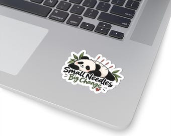 Acupuncture Panda Small Needles Big Change Sticker | Kiss-Cut Vinyl
