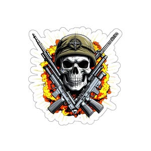 Military Skull Sticker Waterproof