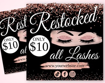 Rose Gold Lash Flyer, DIY Eyelash Extension Training (Editable)