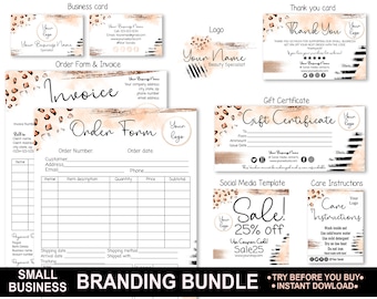 Leopard Print Small Business Branding Kit - DIY Templates (Digital Download)