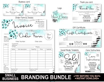 Leopard Print Branding Kit – DIY Logo, Business Card Templates