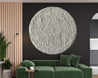 Obras de arte redondas, Arte de pared de hormigón, Colgante de pared redonda, Obras de arte en 3D, Muebles minimalistas, Arte de pared texturizado, Arte de pared dimensional