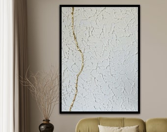 Peinture originale, Kintsugi, Tableau noir, Tableau japonais, Tableau minimaliste, Ceramique japonais, Tableau texture, Peinture moderne