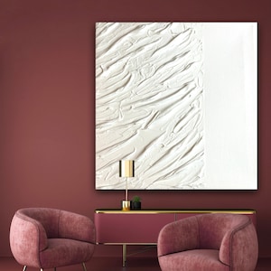 Plaster wall art, Oversized abstract wall art, White textured wall art,White plaster wall art,Minimalist wall art,Wabisabi,Textured painting
