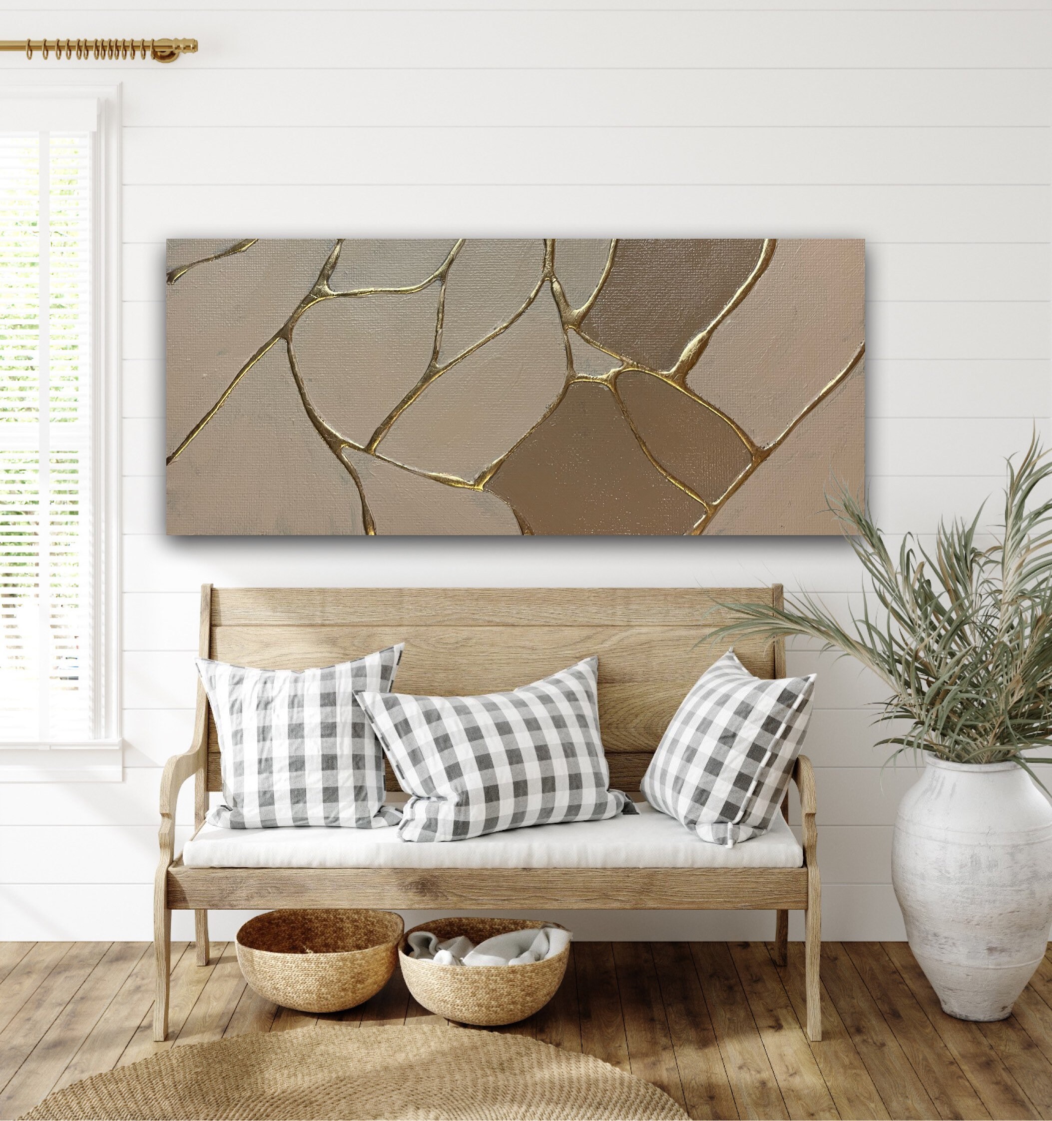 Kintsugi Wall Art Kintsugi 3d Wall Art Beige Art Canvas Japanese
