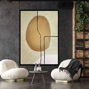 Above bed decor, Beige art canvas, Huge wall art, Large 3D wall art, Handmade furniture, Textured wall art, Indsutrial wall art, Wall decore