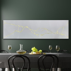 Minimalistische muurkunst, Wabisabi, Japans meubilair, Kintsugi, Japanse kunstwerken, Bladgoud schilderen, Kintsugi aardewerk, Chinese muurkunst