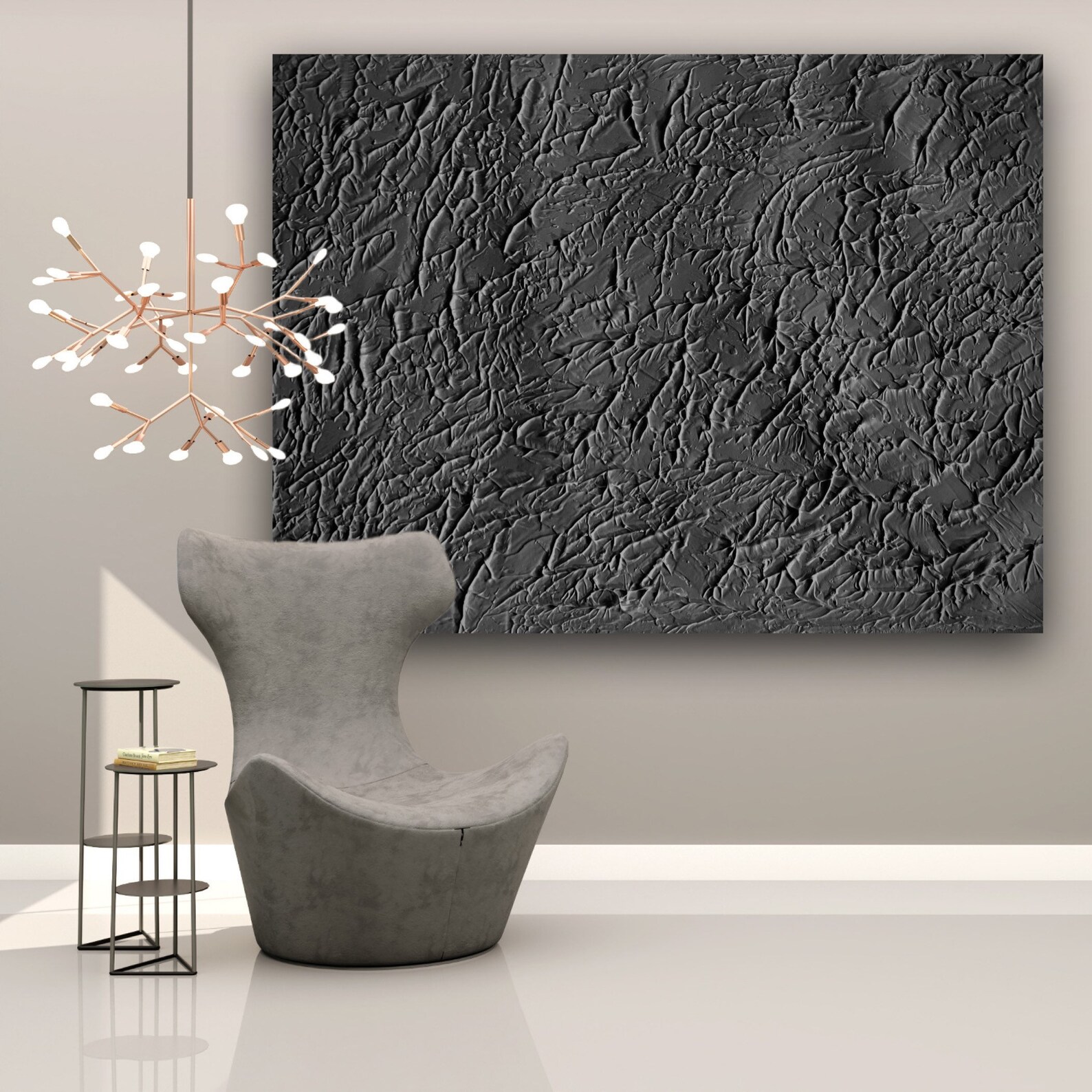 Black Wall Art Black Wall Decor Black Abstract Art Black 3D - Etsy