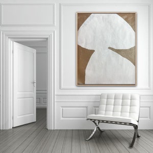 Oversized abstract art, Brown and white art, Huge wall art, Pastel wall art, Minimalist wall art, Nonfigurative art, Wall decorations