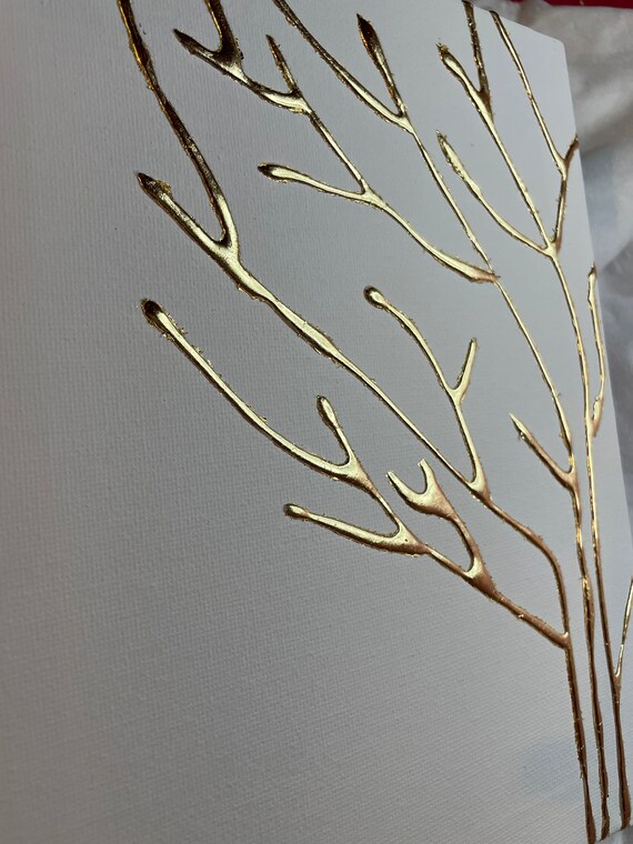 Gold metal wall art, Gold room decor, Two piece wall art, Artwork set, Gold foil painting, 3D artwork, Above bed decor, 2 piece abstract art