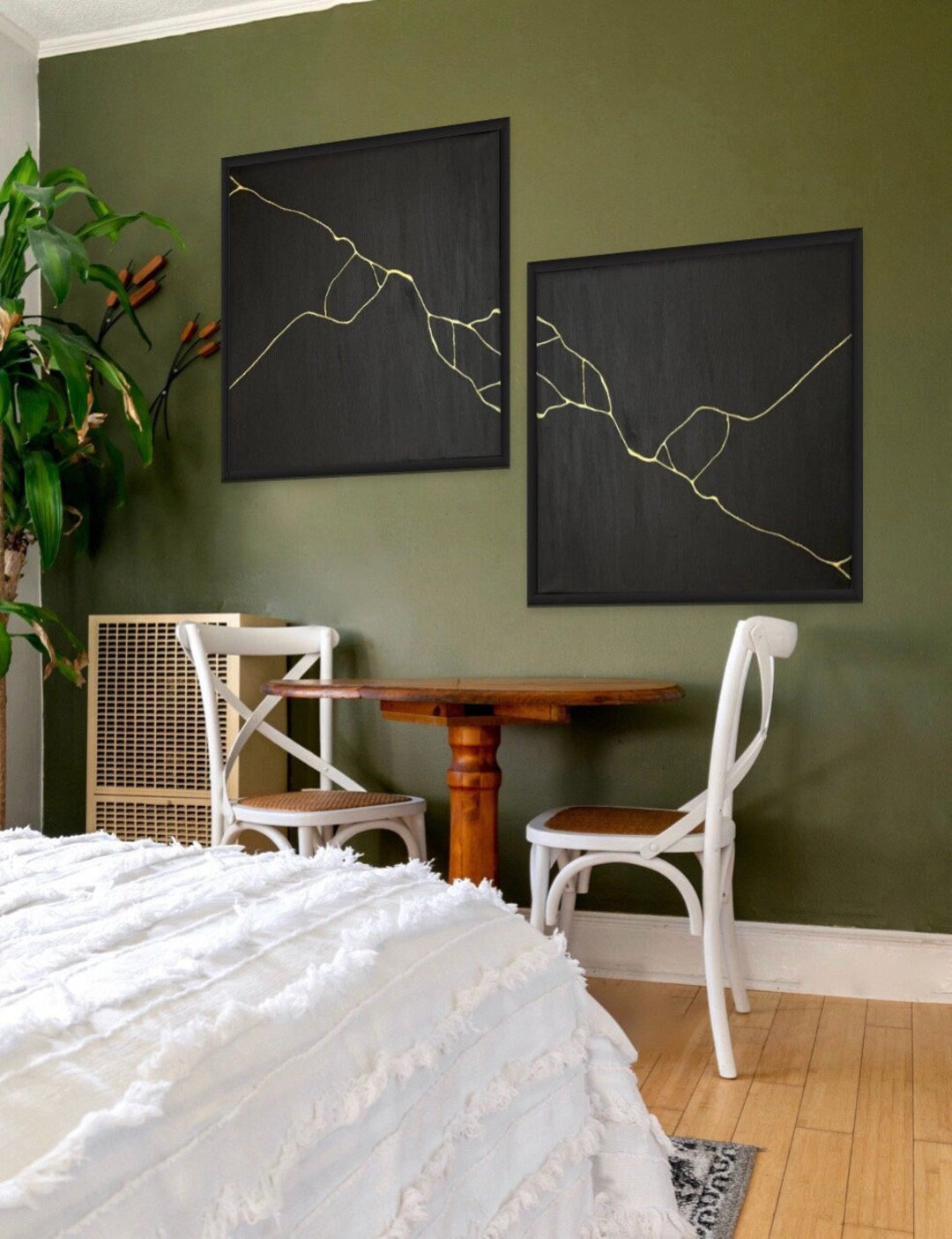Japanese Artwork, 2 Piece Wall Art, Kintsugi, Set of 2 Wall Art