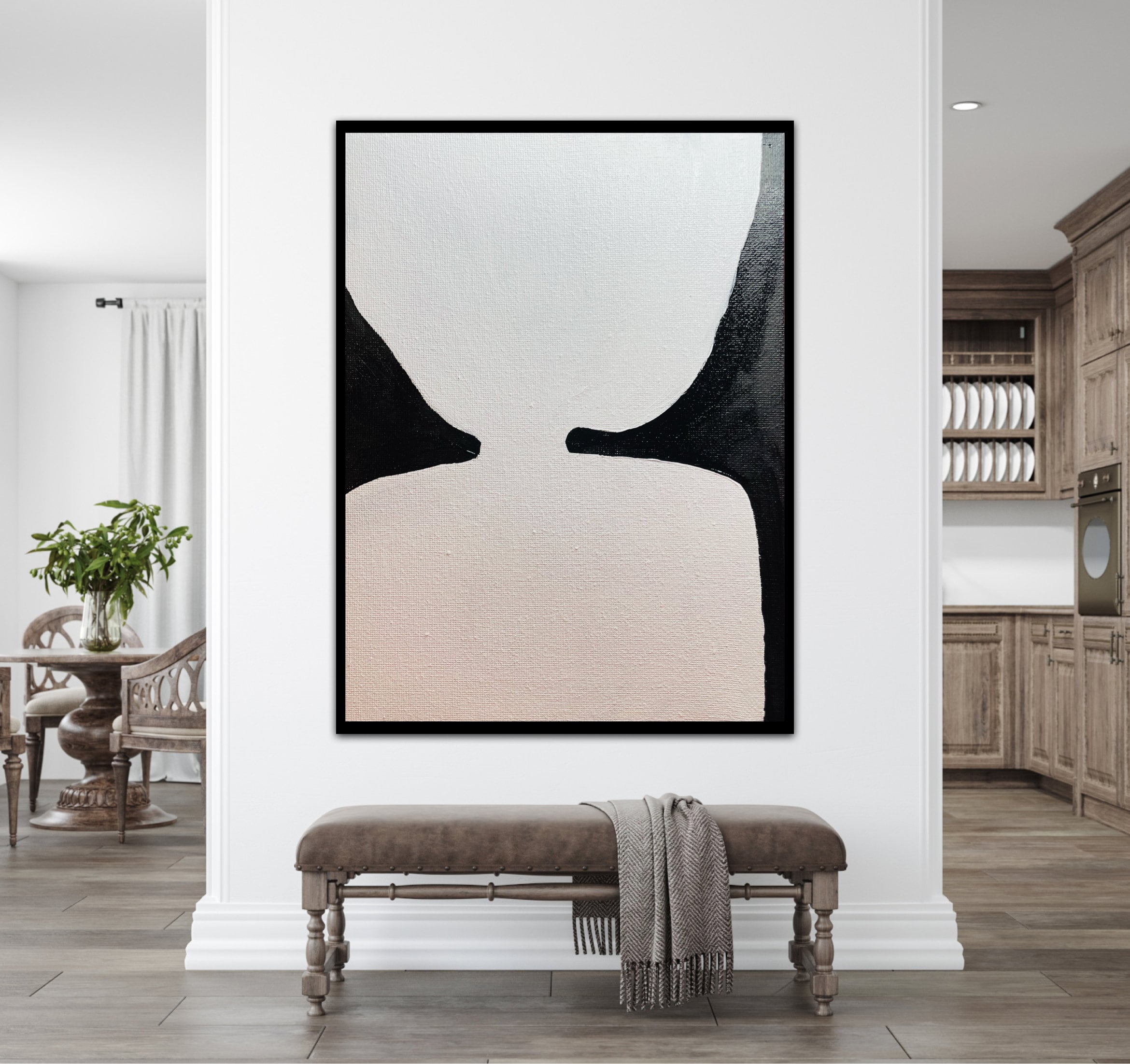 Black textured painting Wabi sabi wall art Minimalist Wall Art Raku ...