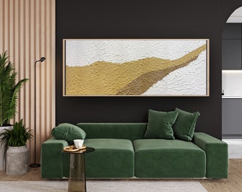 Textured Plaster Wall Art: Beige 3D Spackle Canvas