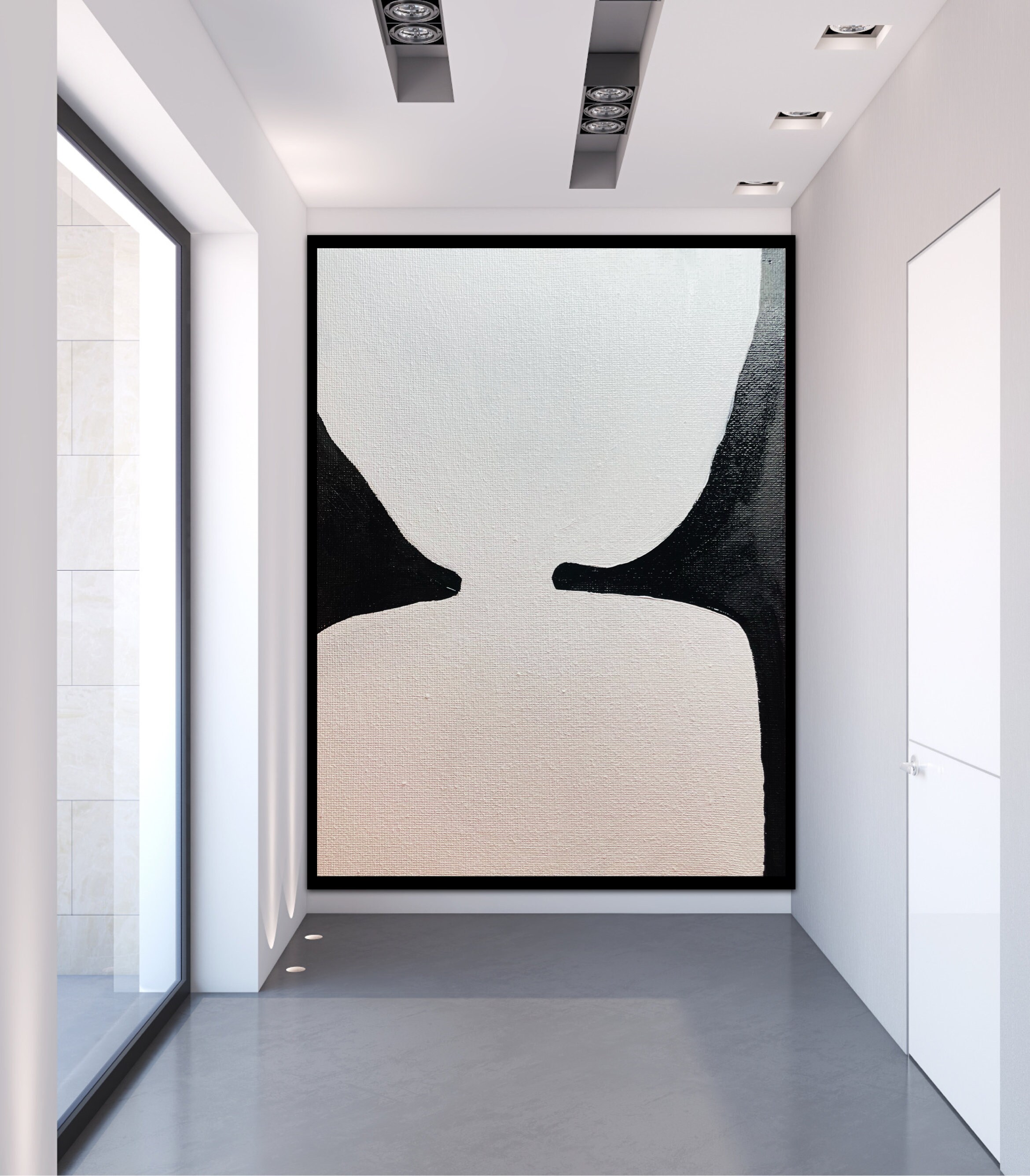 Black textured painting Wabi sabi wall art Minimalist Wall Art Raku ...