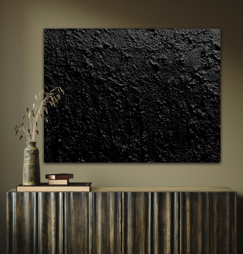 Black Wall Art Black Wall Decor Black Abstract Art Black 3D - Etsy