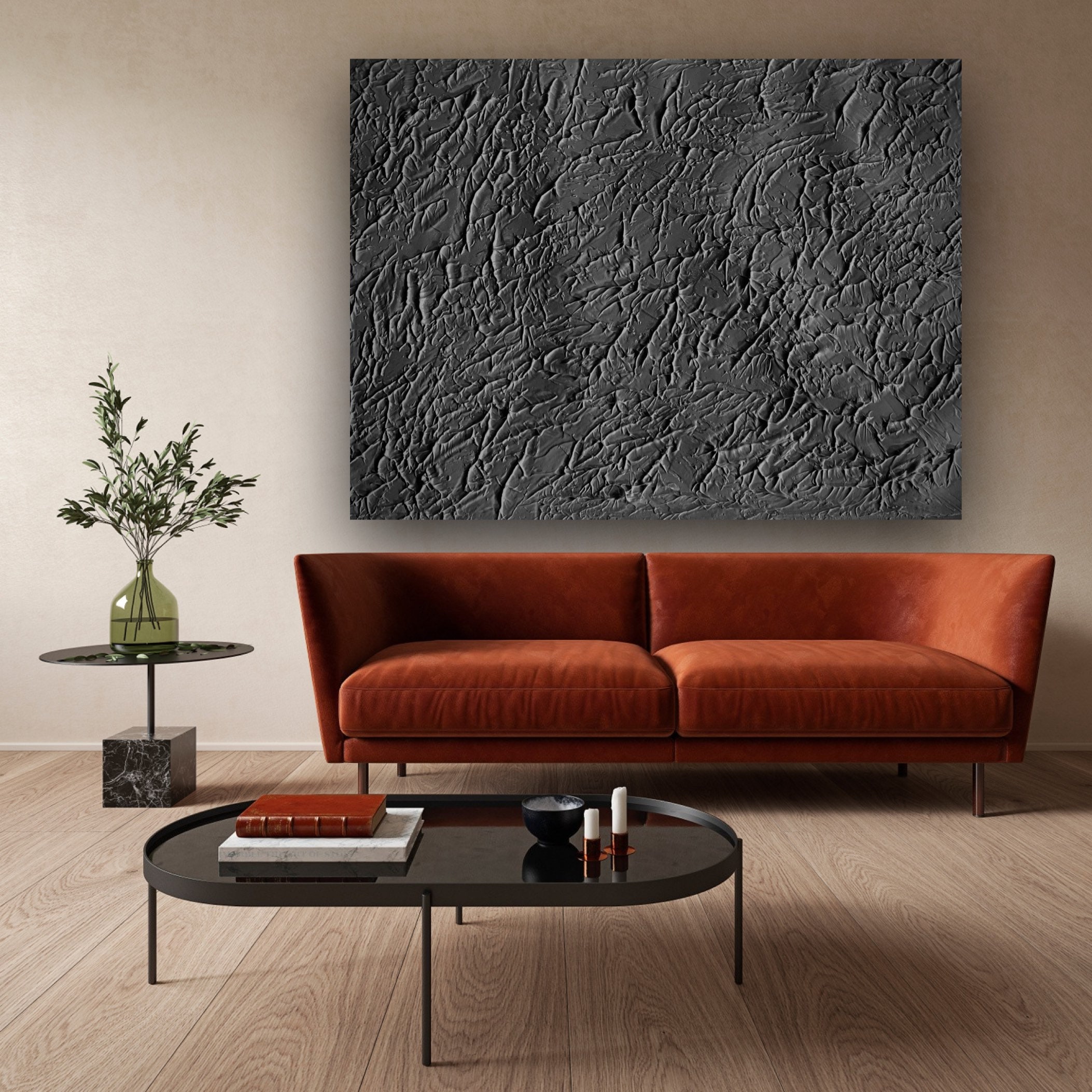 Black Wall Art Black Wall Decor Black Abstract Art Black 3D - Etsy