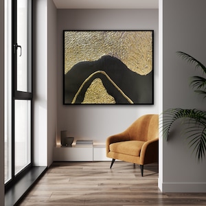 Geode wall art, Geode painting, Japanese artwork, Black plaster wall art, Kintsugi, Kintsugi painting, Japanese decoration, Japandi wall art