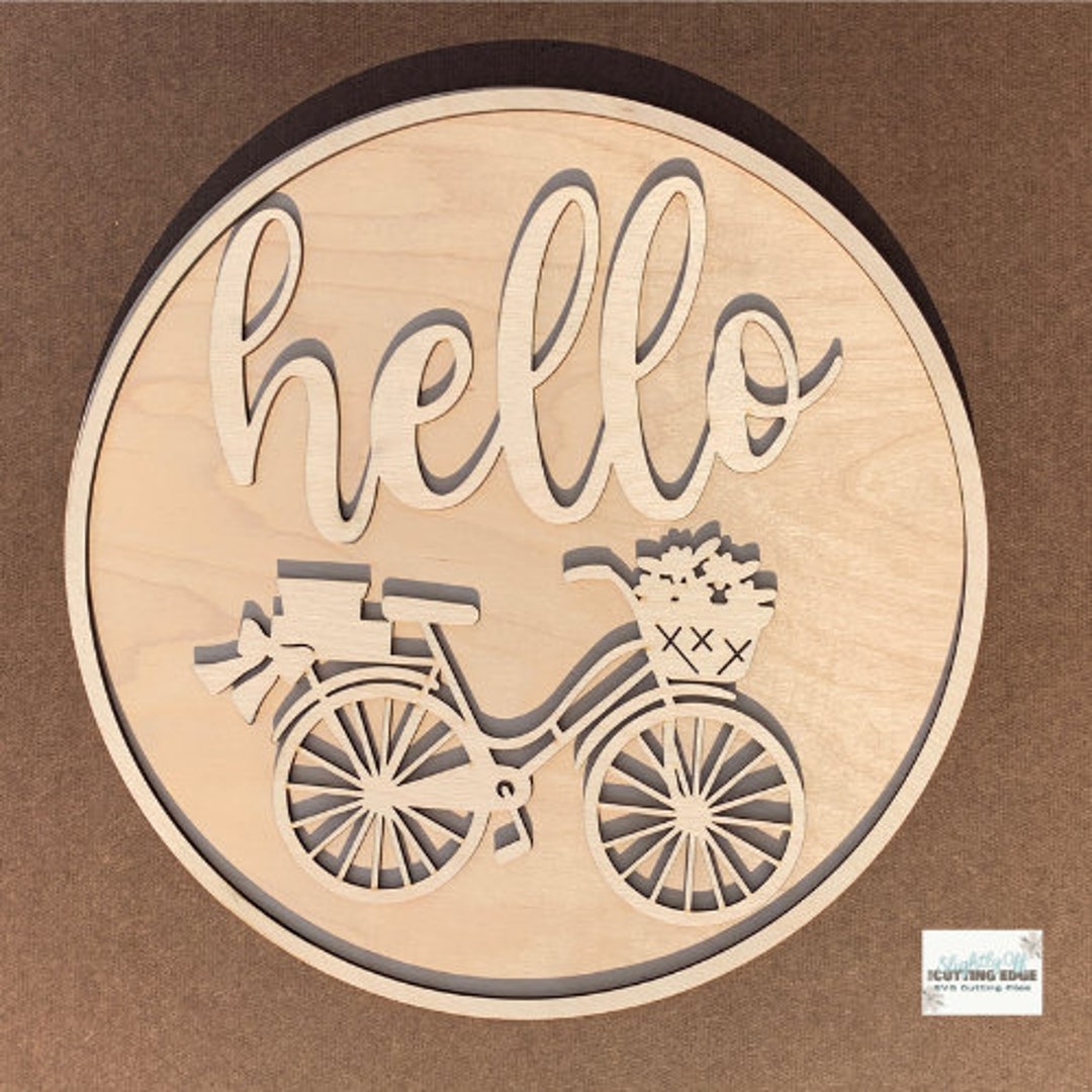 Svg File Hello Bicycle Sign Spring Home Decor Bicycle Sign - Etsy New ...