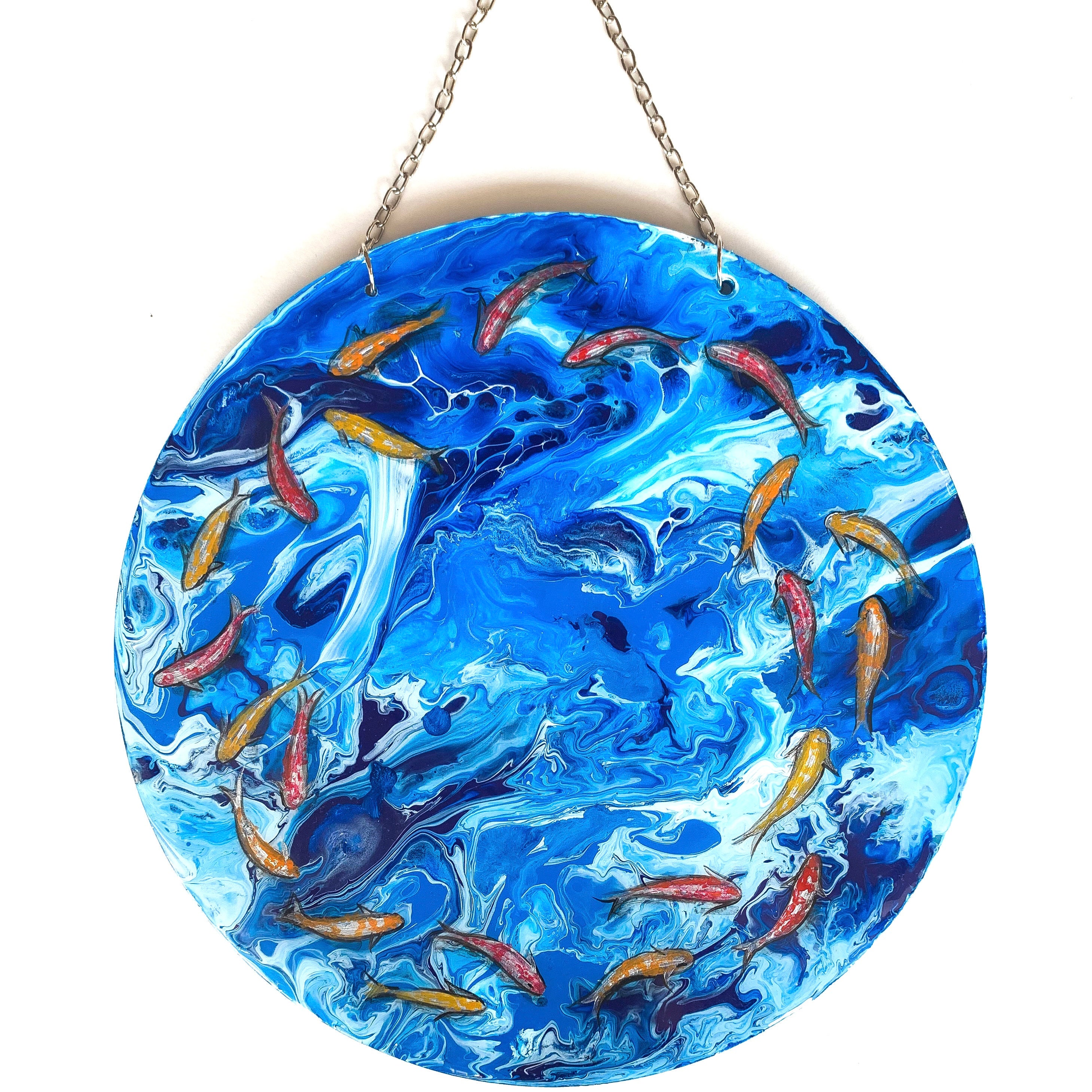 Goldfish wall decor abstract fluid wall art acrylic glass Etsy