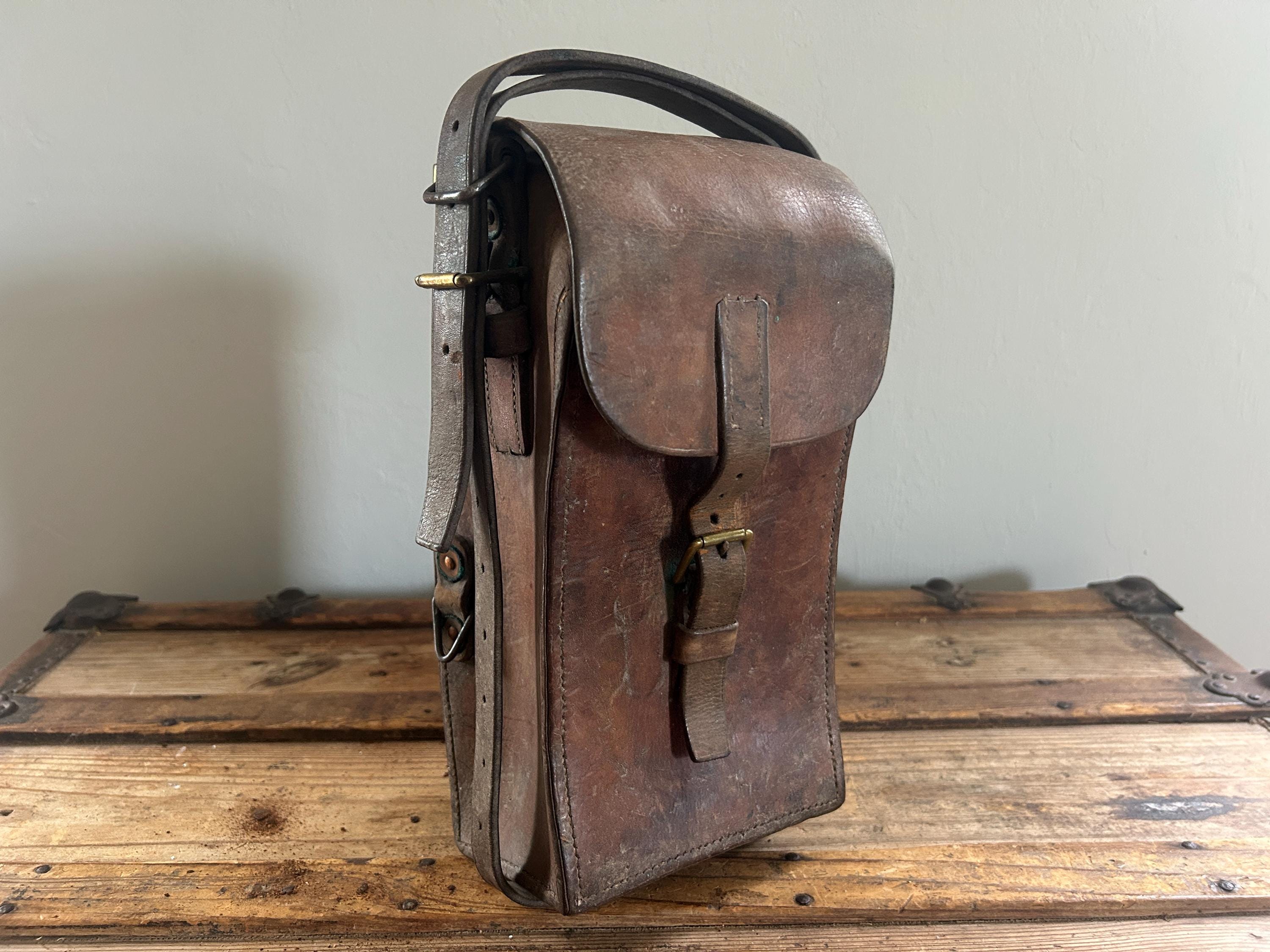 Antique Leather Army Bag - Etsy