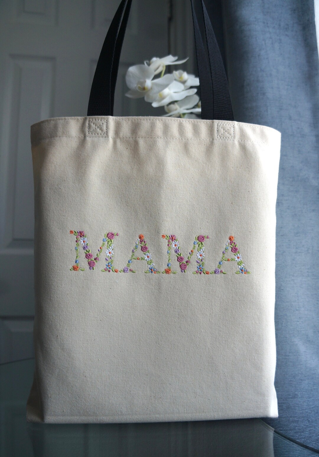 MAMA Tote Bag, Embroidered Tote Bag, Tote Bag for Mom, Gift for Mom