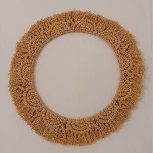 Knotted mandala, macramé frame