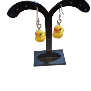 Yellow Adorable Duck Novelty Earrings, Fun Animal Gifts