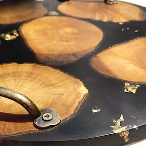 Handmade wooden and resin tray - Appetizer tray - Handmade gift