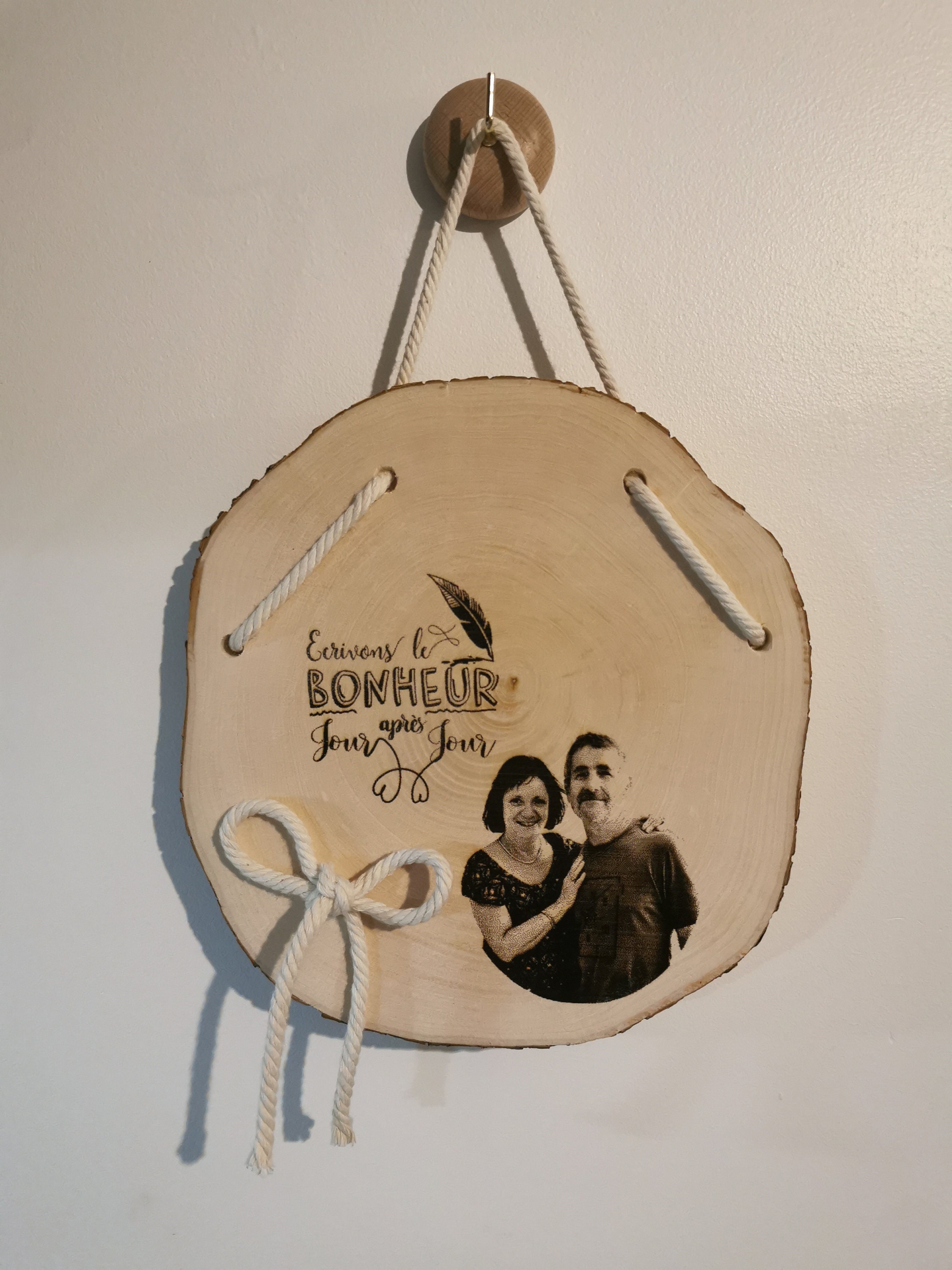 Photo Personnalisé sur Rondelle de Bois