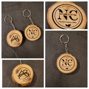 Personalized wooden keychain with logo