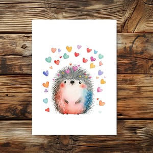 Niedliche Igel Grußkarte | Herziger Igel Grußkarte für Dankeschön und Geburtstagswünsche | Liebevolle Igel I I love you I Ich Liebe dich
