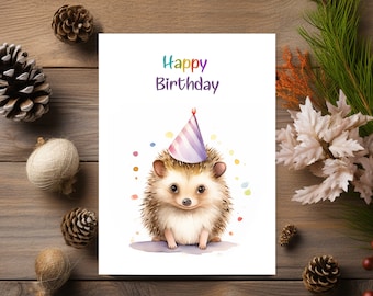 Anniversaire de carte postale | Carte d'anniversaire hérisson | Carte de félicitations | Carte hérisson | Cartes de vœux, anniversaire d'enfant | Carte A6
