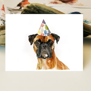 Happy Birthday Deutscher Boxer Hund | German Boxer Mama | Geburtstagskarte Deutscher Boxer portrait | Deutscher Boxer Grußkarten
