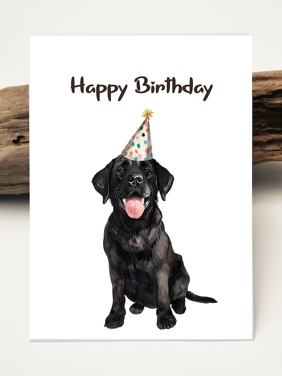 Biglietto di compleanno - Walkies cucciolo di labrador nero - carte