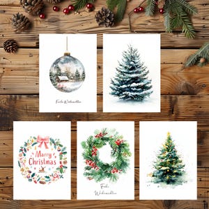 10er-Set | Kartenset Weihnachten | Frohe Weihnachten Karten | merry Chritmas Holiday Cards | Grußkarten Karten