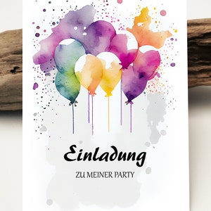 Children's birthday invitation cards | Watercolor Balloon Card | Happy Birthday | Children's birthday party birthday card | Greeting cards cards
