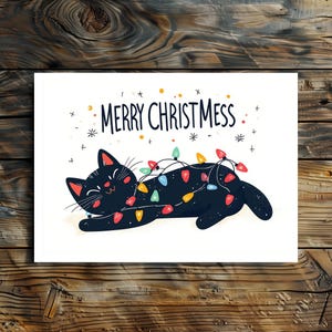 Grußkarte Weihnachtskarte Cat I Weihnachtskarte KATZE lustig | Merry Christmess Cat Card I MERRY CATMAS
