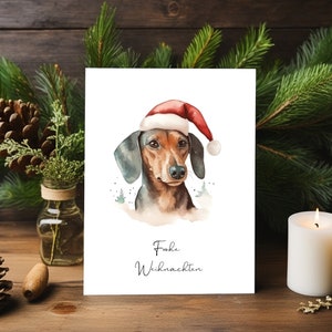 Merry Christmas Dackel Dog |  Dackel Mama | Frohe Weihnachten Hund | merry Chritmas Holiday Cards |   Dackel Grußkarten Karten