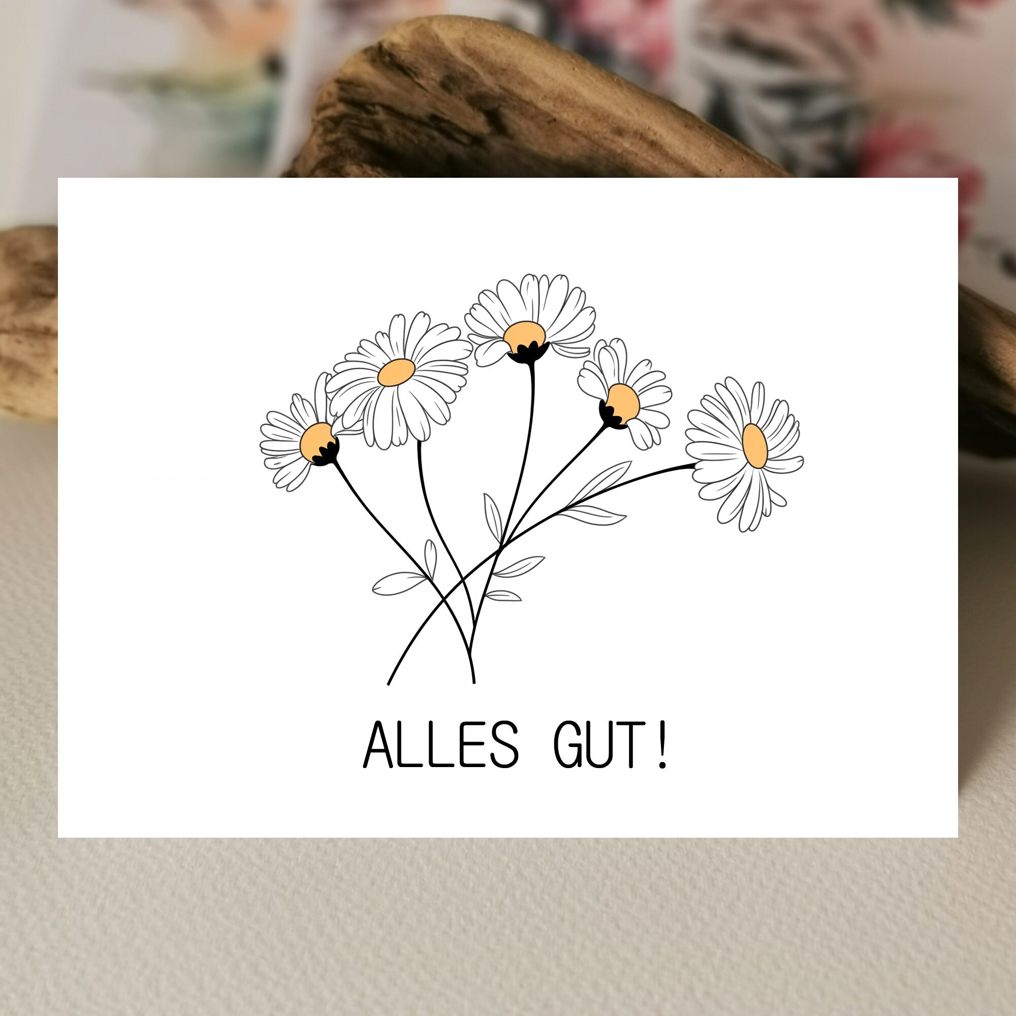 Daisy Happy Birthday Card | Bouquet of Flowers for Greeting Cards Happy ...